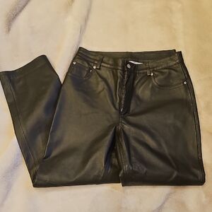 VINTAGE 100% LEATHER OLIVE PANT NEWPORT NEWS JEANOLOGY COLLECTION